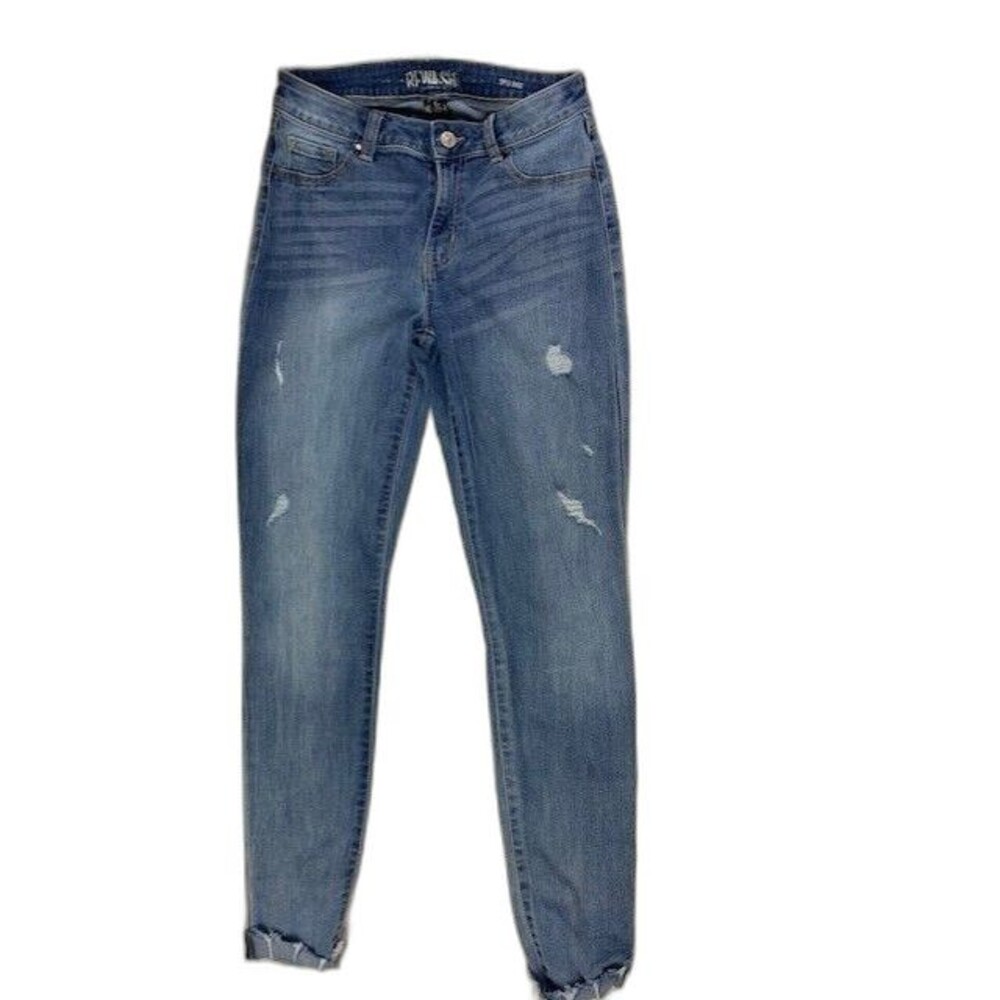 ReWash Size 5 27 Womens Jeans Mid Rise Skinny Distress Stretch Light Wash